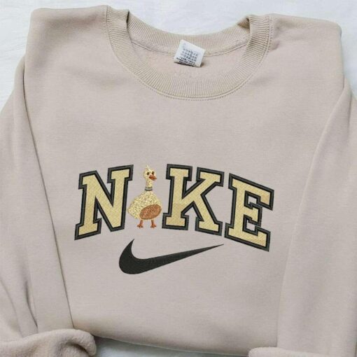 Gold Duck x Nike Embroidered Shirt Animal Embroidered Shirt Custom Nike Embroidered Shirt