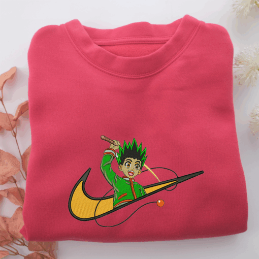 Gon Freecss Swoosh Nike Embroidered Sweatshirt, Nike Movie Inspired, Best Gifts Idea For Him Her - Image 5