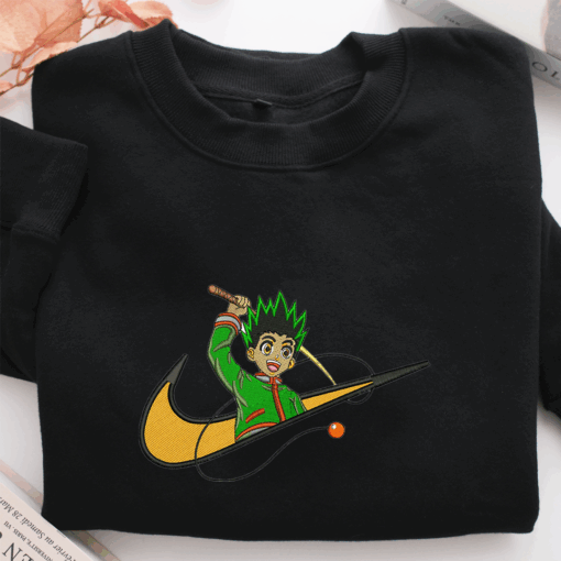 Gon Freecss Swoosh Nike Embroidered Sweatshirt, Nike Movie Inspired, Best Gifts Idea For Him Her - Image 2