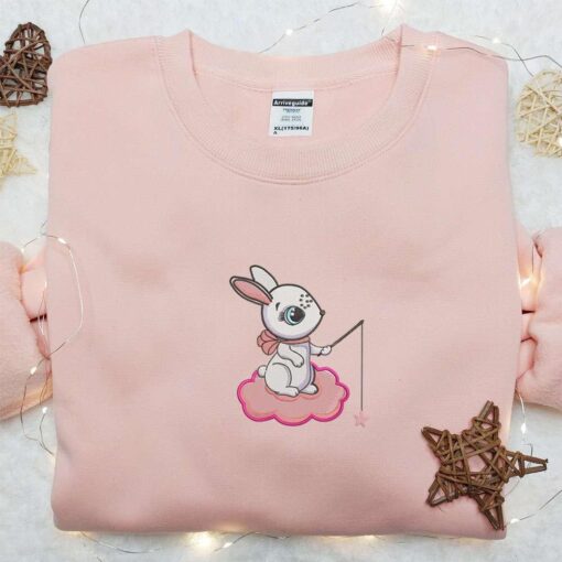 Goodnight White Bunny Embroidered Shirt Animal Sleep Embroidered Hoodie Best Gift For Kids
