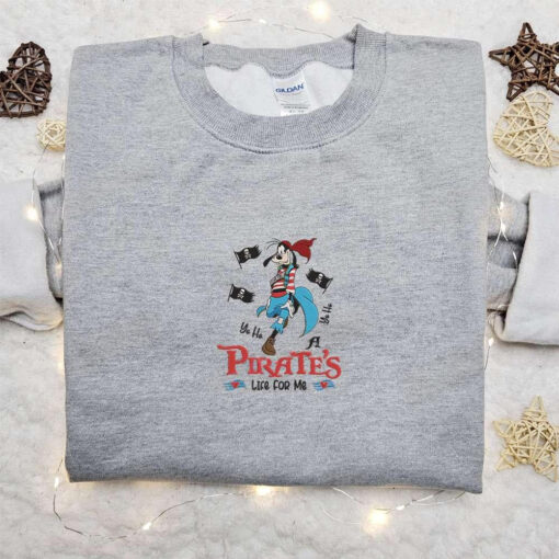 Goofy A Pirate Life For Me x Nike Embroidered Shirt Disney Characters Embroidered Hoodie Cartoon Embroidered Shirt