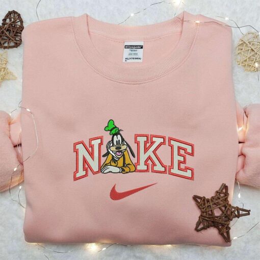 Goofy And Line x Nike Embroidered Shirt A Goofy Movie Embroidered Shirt Custom Nike Embroidered Shirt