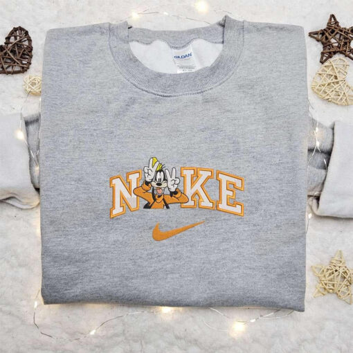 Goofy Best Friend x Nike Embroidered Shirt Disney Characters Embroidered Shirt Cartoon Embroidered Hoodie
