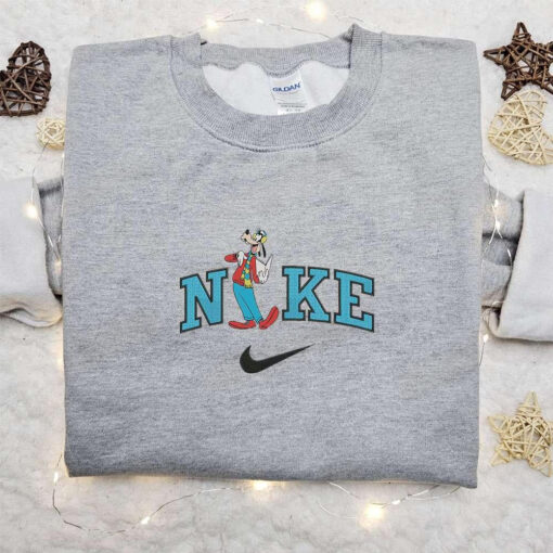 Goofy Christmas x Nike Embroidered Sweatshirt Walt Disney Characters Embroidered Shirt Best Christmas Gift Ideas