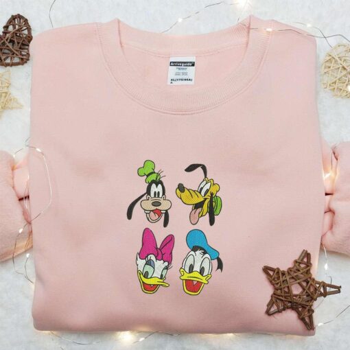 Goofy Pluto Daisy Donald Embroidered Shirt Disney Characters Embroidered Hoodie Best Cartoon Gift Idea