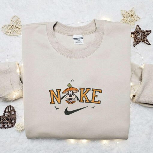 Goofy Pumpkin Head Halloween x Nike Embroidered Sweatshirt Walt Disney Characters Embroidered Shirt Best Halloween Gift Ideas