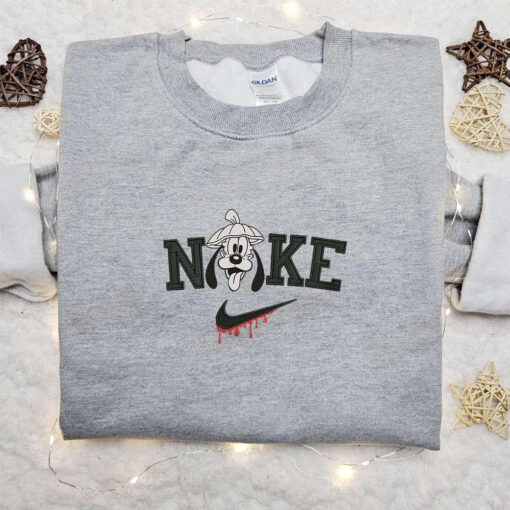 Goofy Pumpkin Head x Nike Embroidered Sweatshirt Walt Disney Characters Embroidered Shirt Best Halloween Gift Ideas