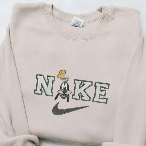 Goofy x Nike Cartoon Embroidered Hoodie Mickey Mouse Embroidered Sweatshirt Nike Inspired Embroidered Shirt