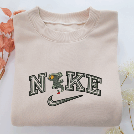 Gray Night Fury Nike Embroidered Sweatshirt, Nike Movie Inspired, Best Gifts Idea For Him Her