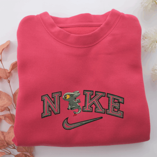 Gray Night Fury Nike Embroidered Sweatshirt, Nike Movie Inspired, Best Gifts Idea For Him Her - Image 5