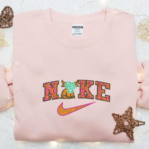 Green Hair Hightland Cow x Nike Embroidered Shirt Nike Inspired Embroidered Hoodie Best Gift Idea