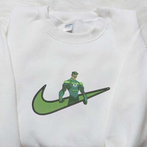 Green Lantern x Nike Embroiderd Shirt American Comic Strip Superhero Embroirder Shirt Nike Inspired Embroiderd Shirt