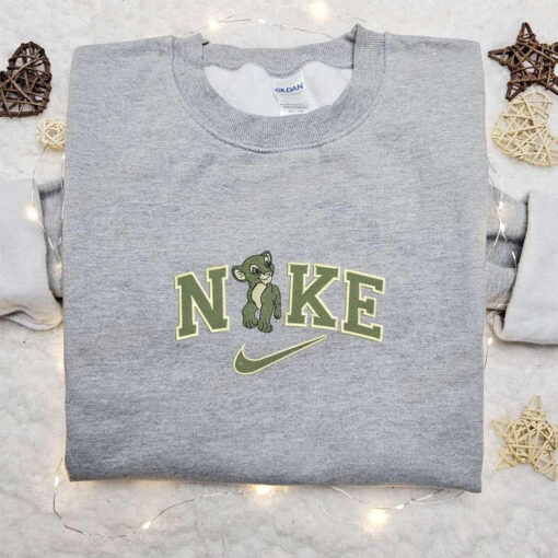 Green Nala x Nike Embroidered Shirt Disney The Lion King Embroidered Hoodie Nike Inspired Embroidered Sweatshirt
