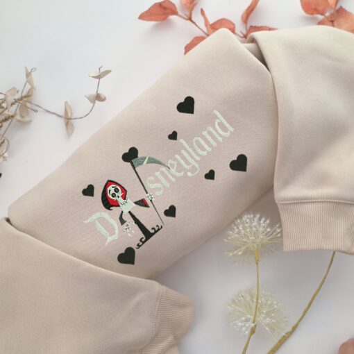 Grim Reaper Disneyland Embroidery, Disneyland Embroidered Sweatshirt, Movie Disney Inspired, Best Gifts Idea For Him Her