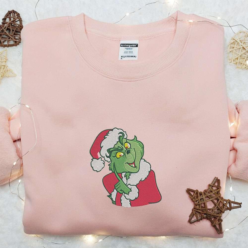 Grinch Christmas Outfit Embroidered Shirt Movie Christmas Embroidered Shirt Best Christmas Gift Ideas