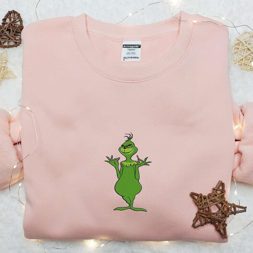Grinch Crack Candy Embroidered Sweatshirt Christmas Embroidered T shirt Best Christmas Gift Ideas