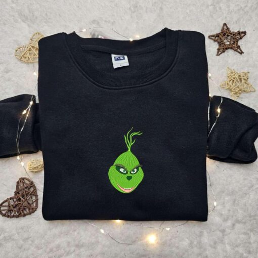Grinch Logo Embroidered Hoodie The Grinch Movie Embroidered T shirt Best Gift Ideas For Family
