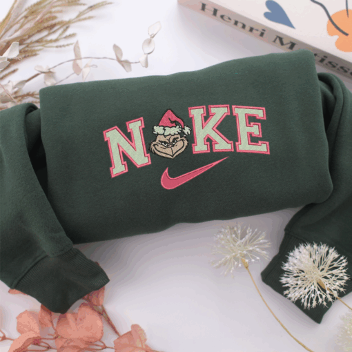 Grinch Nike Pink Version Nike Embroidered Sweatshirt, Nike Movie Inspired, Best Gifts Idea For Him Her - Image 3
