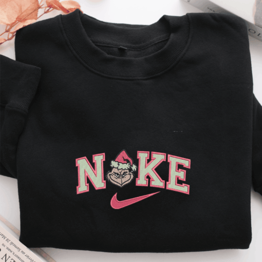 Grinch Nike Pink Version Nike Embroidered Sweatshirt, Nike Movie Inspired, Best Gifts Idea For Him Her - Image 2