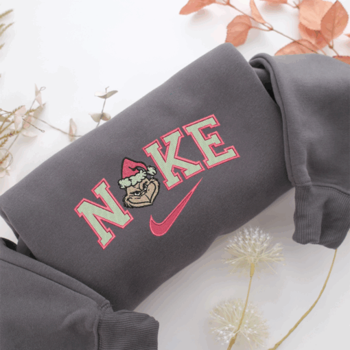 Grinch Nike Pink Version Nike Embroidered Sweatshirt, Nike Movie Inspired, Best Gifts Idea For Him Her - Image 4
