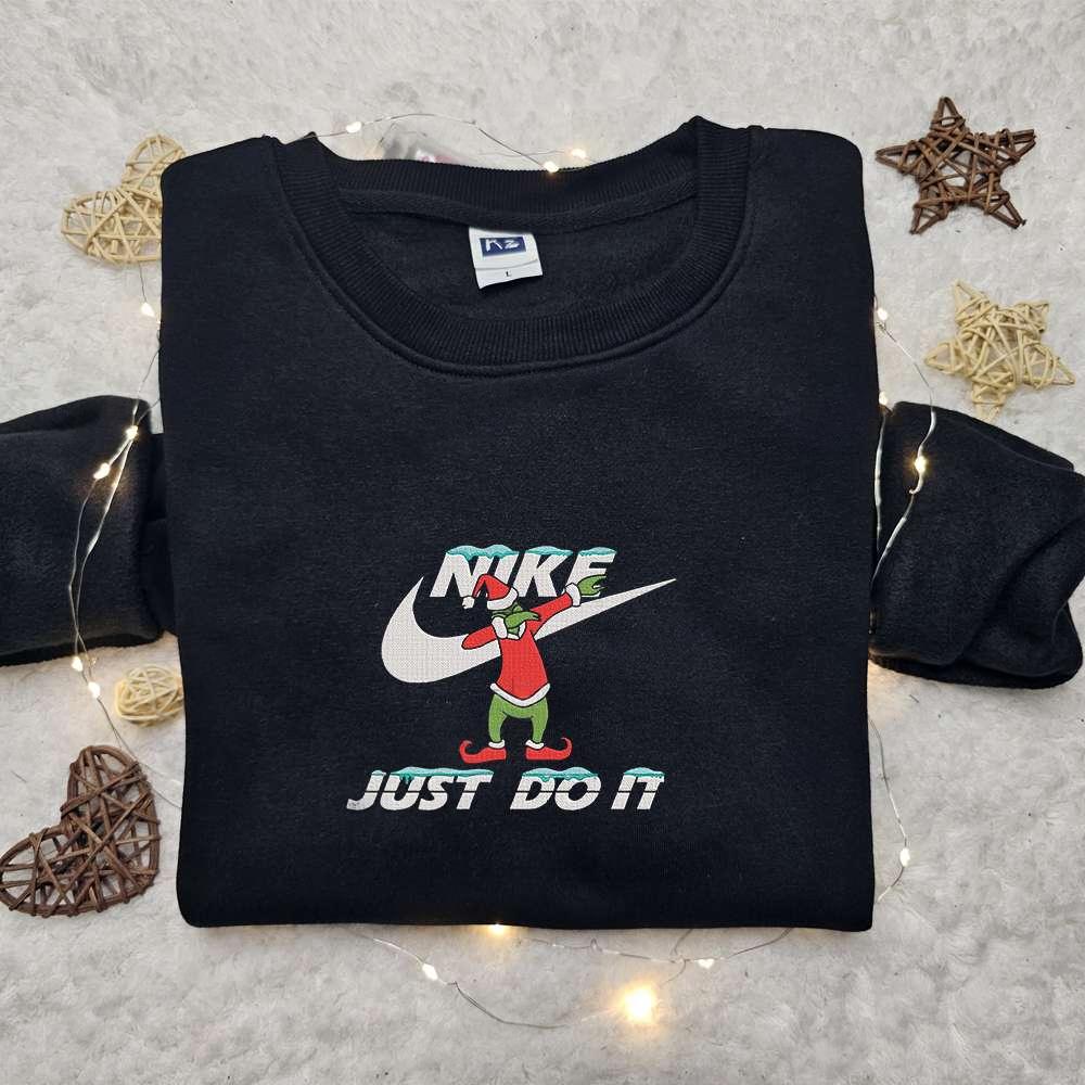 Grinch Swag X Nike Movie Embroidered Sweatshirt Christmas Embroidered Shirt Best Christmas Gift Ideas For Family
