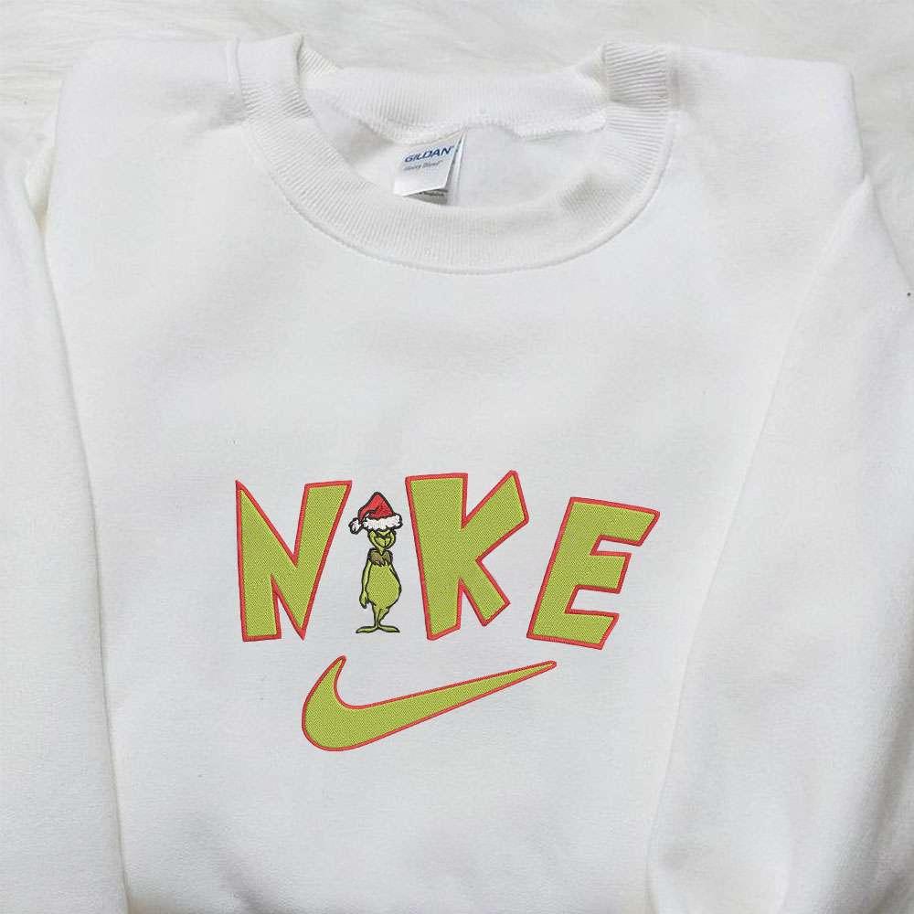 Grinch X Nike Embroidered Shirt Christmas Embroidered Hoodie Best Gift Ideas