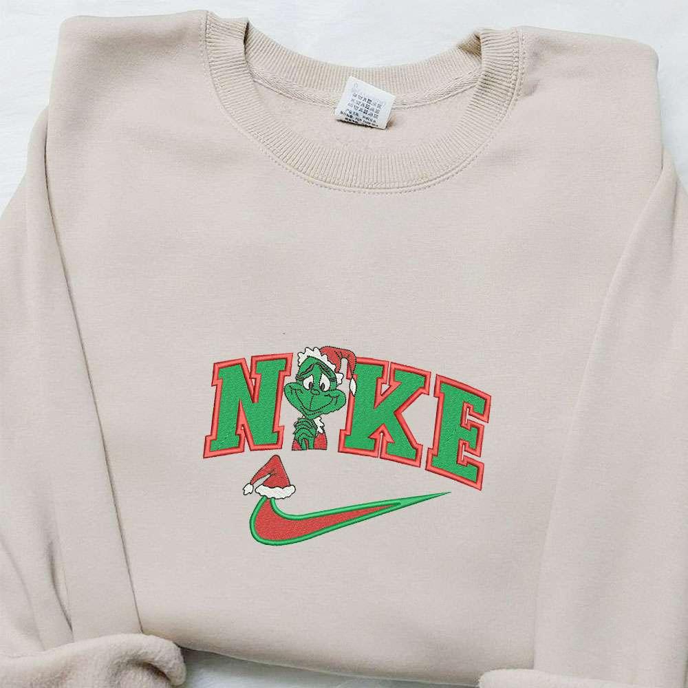 Grinch Xmas X Nike Embroidered Shirt Christmas Embroidered Hoodie Best Gift Ideas 1