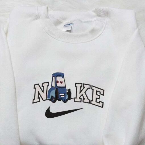 Guido x Nike Cartoon Embroidered Sweatshirt Pixar Cars Embroidered Shirt Nike Inspired Embroidered Shirt