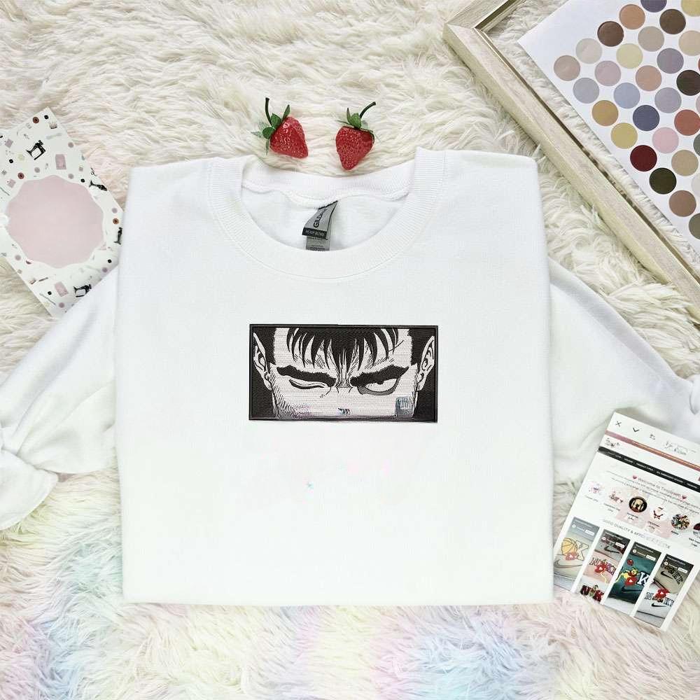 Guts Eyes Berserk Anime Embroidered Shirt , Anime Embroidered T-shirt Sweatshirt Hoodie, Inspired Anime Movie, Best Gift for Anime Fans