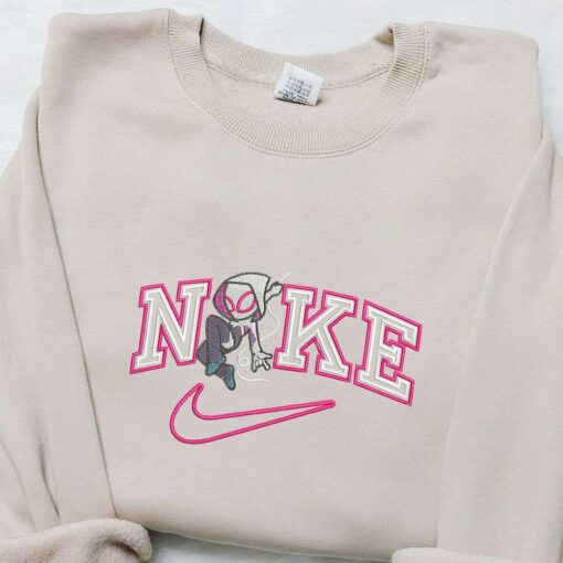 Gwen Movie x Nike Embroidered Sweatshirt Marvel Universe Embroidered Hoodie Custom Nike Embroidered T shirt