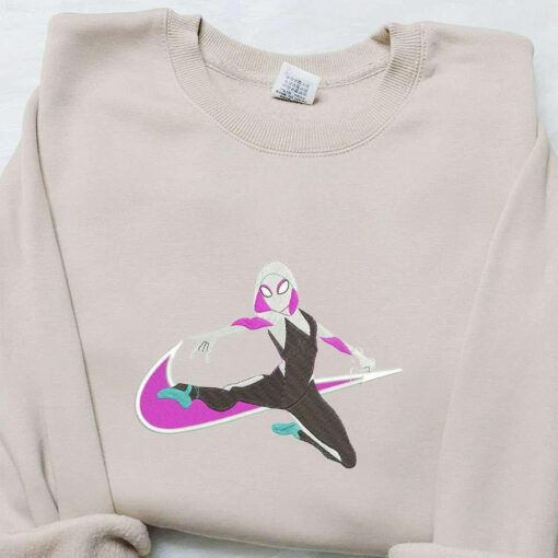 Gwen Movie x Swoosh Embroidered Sweatshirt Marvel Cinematic Universe Embroidered Shirt Cool Anime Clothing