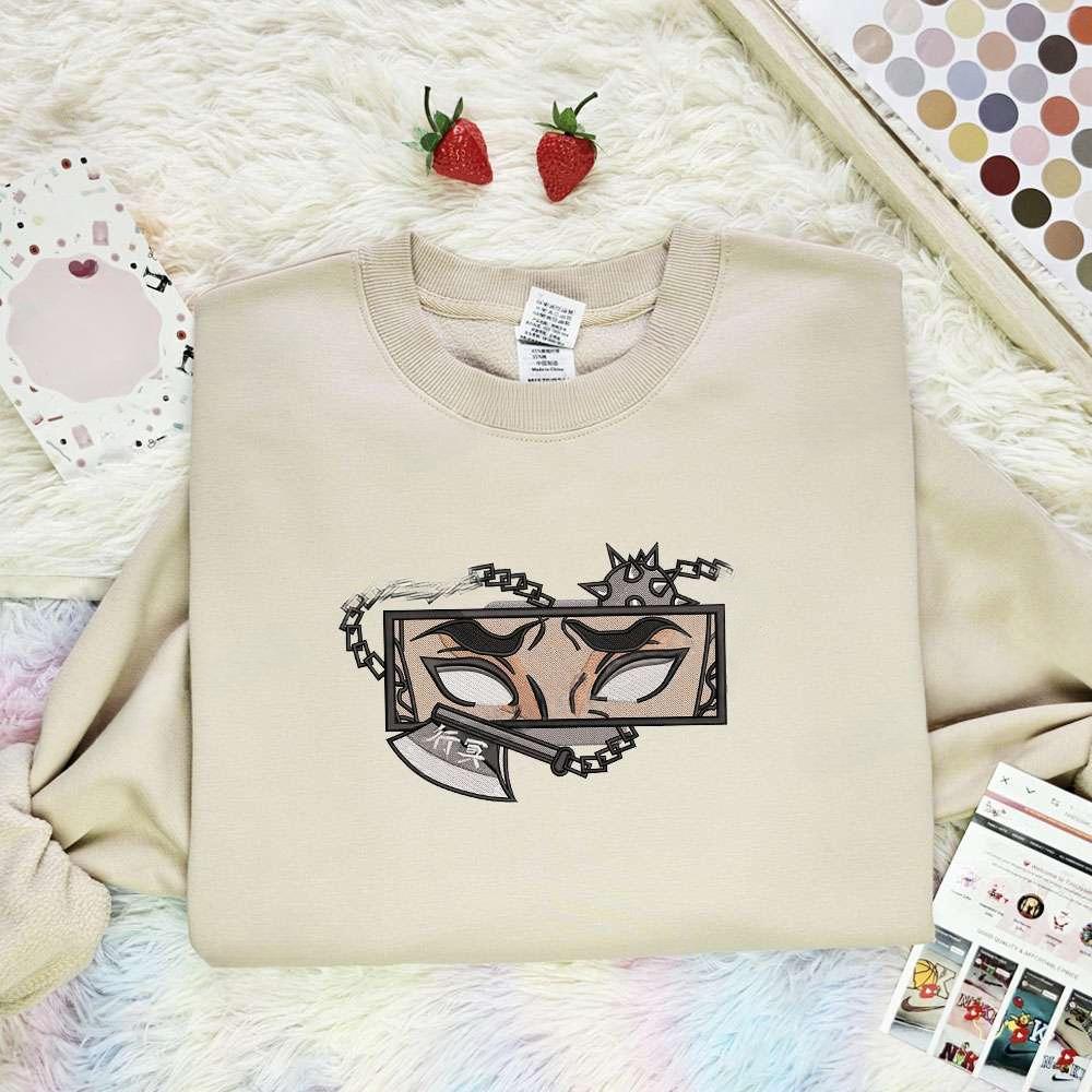 Gyomei Eyes Kimetsu No Yaiba Anime Embroidered Shirt , Anime Embroidered T-shirt Sweatshirt Hoodie, Inspired Anime Movie, Best Gift for Anime Fans