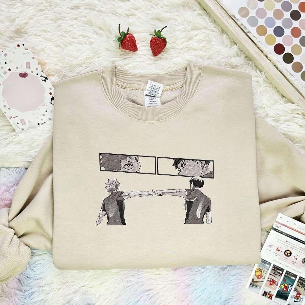 Haikyuu Characters Anime Embroidered Shirt , Anime Embroidered T-shirt Sweatshirt Hoodie, Inspired Anime Movie, Best Gift for Anime Fans