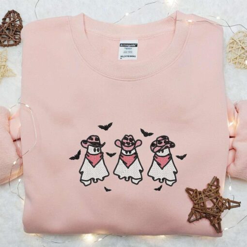 Halloween Boo Haw Funny Cowboy Ghost Embroidered Shirt Cute Halloween Sweatshirt Spirit Halloween T shirt