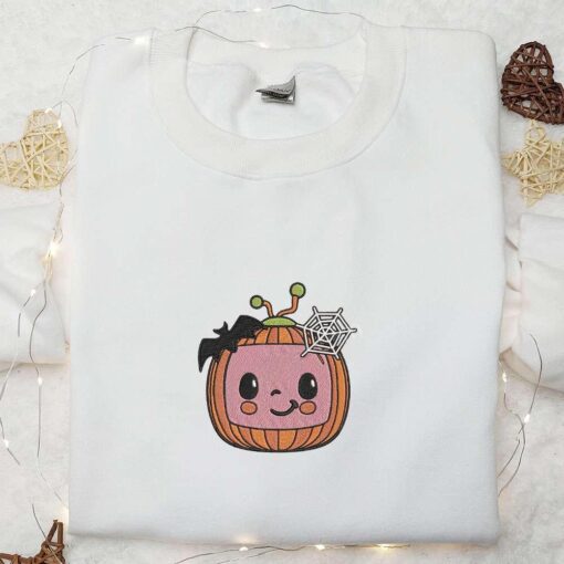 Halloween Cocomelon Pumpkin Embroidered Hoodie Cute Halloween Embroidered Sweatshirt Funny Halloween Embroidered T shirt