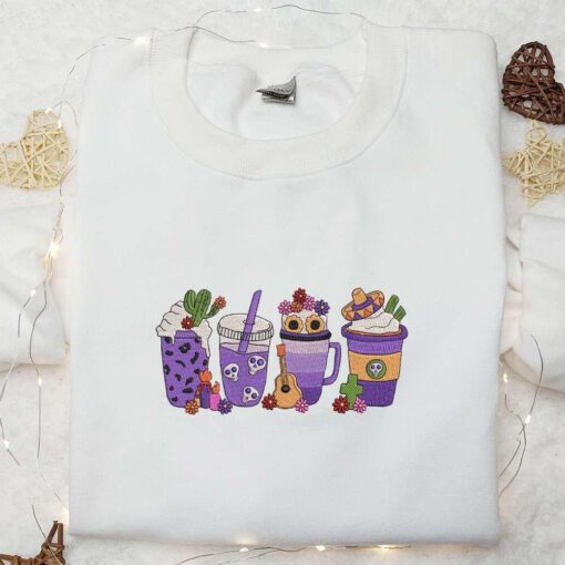 Halloween Coffee Embroidered Sweatshirt Halloween Embroidered Hoodie Best Halloween Gifts for Family
