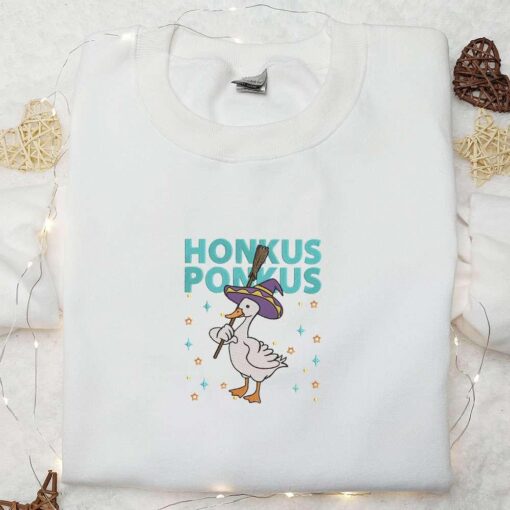Halloween Honkus Ponkus Silly Goose Embroidered Shirt Animal Embroidered Shirt Halloween Embroidered Shirt