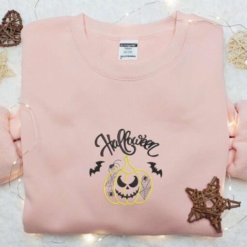 Halloween Jack O Lantern Pumpkin Embroidered T shirt Halloween Embroidered T shirt Best Halloween Gift Ideas