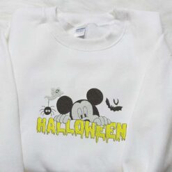 Halloween Mickey Embroidered Shirt Halloween Disney Embroidered Sweatshirt Adorable Halloween Embroidered Hoodie