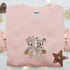 Halloween Mickey Minnie Mummy Embroidered Shirt Disney Halloween Embroidered Shirt