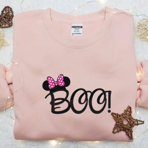 Halloween Minnie Mouse Boo Embroidered Shirt Disney Halloween Embroidered Shirt Adorable Halloween
