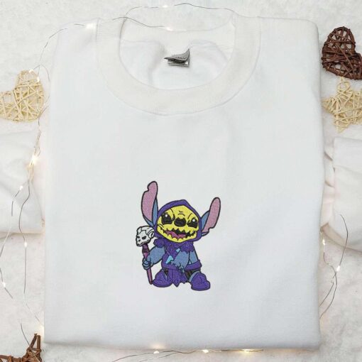 Halloween Stitch Cosplay Embroidered Sweatshirt Disney Halloween Embroiderd Shirt Funny Halloween Embroidered T shirt