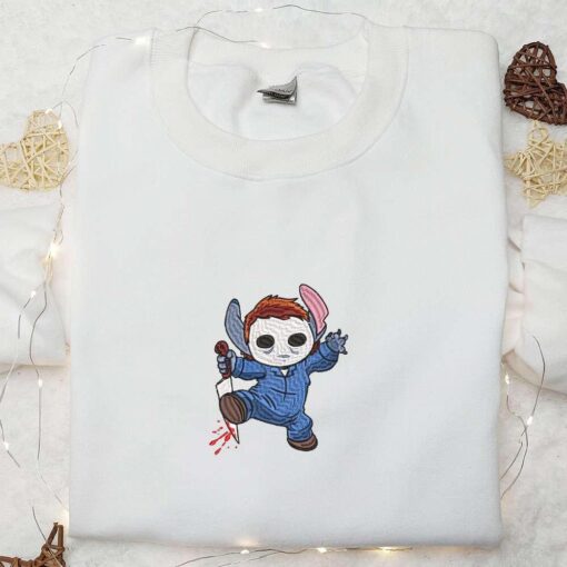 Halloween Stitch Cosplay Embroidered Sweatshirt Disney Halloween Embroiderd Shirt Funny Halloween Embroidered T shirt