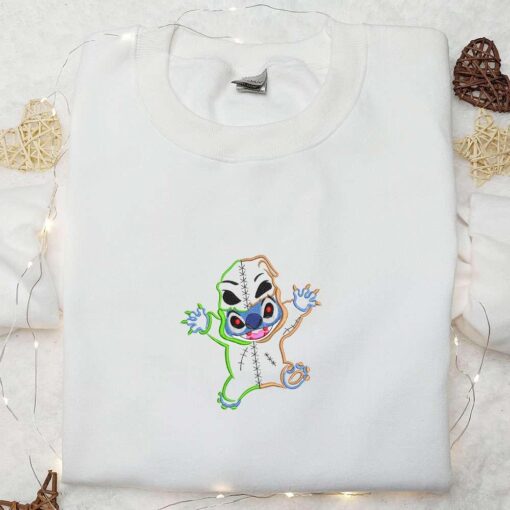 Halloween Stitch Oogie Boogie Embroidered Shirt Disney Halloween Embroidered Shirt Cute Halloween Embroidered Shirt