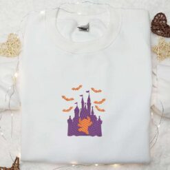 Halloween Stitch Princess Castle Embroidered Sweatshirt Lilo and Stitch Disney Embroidered Hoodie Best Gifts for Halloween Lovers