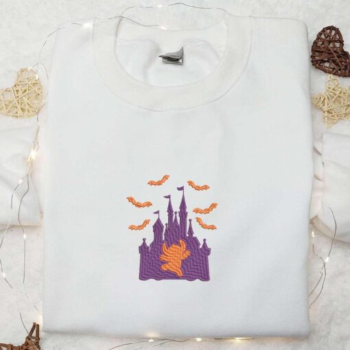 Halloween Stitch Princess Castle Embroidered Sweatshirt Lilo and Stitch Disney Embroidered Hoodie Best Gifts for Halloween Lovers