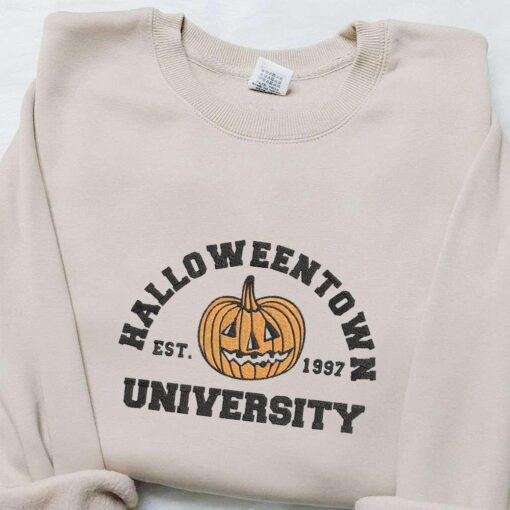 Halloween Town University Embroidered Hoodie Halloween Embroidered Sweatshirt Best Halloween Gift Ideas