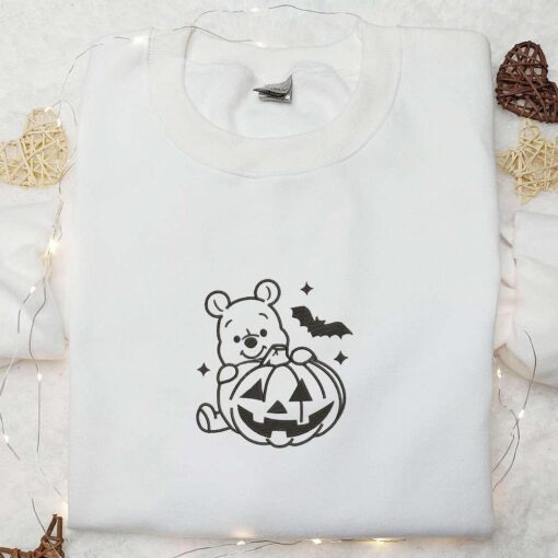 Halloween Winnie Pooh Embroidered Shirt Disney Halloween Embroidered Shirt Adorable Halloween Shirt