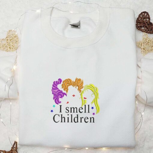 Halloween Witches I Smell Children Sanderson Sisters Embroidered Shirt Cool Halloween Embroidered Shirt Halloween Shirt Ideas