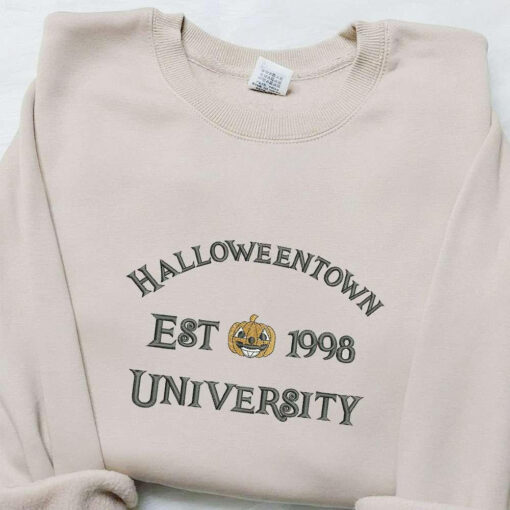 Halloweentown Pumpkin Est 998 Embroiderd Shirt Vintage Halloween Embroidered Shirt Best Gifts for Halloween Lovers